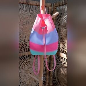 Just Beautiful Stylish Jelly Pink and Blue Women's Backpack